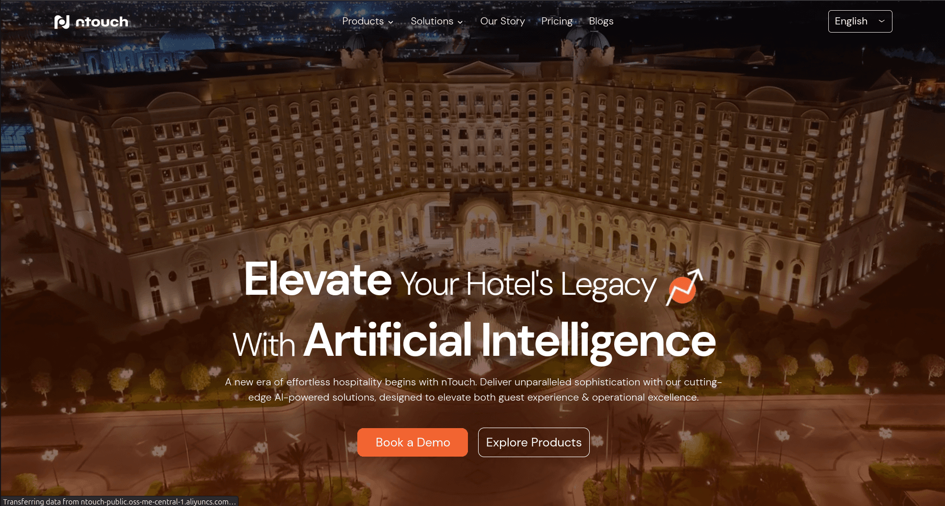 Ntouch.ai: AI Hotel Management SaaS Website with ERPNext Lead Automation